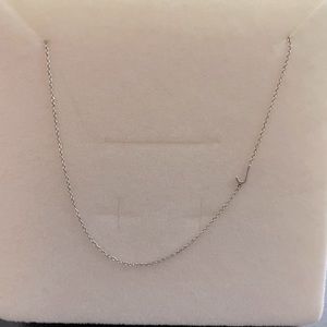 Offset J necklace— sterling silver